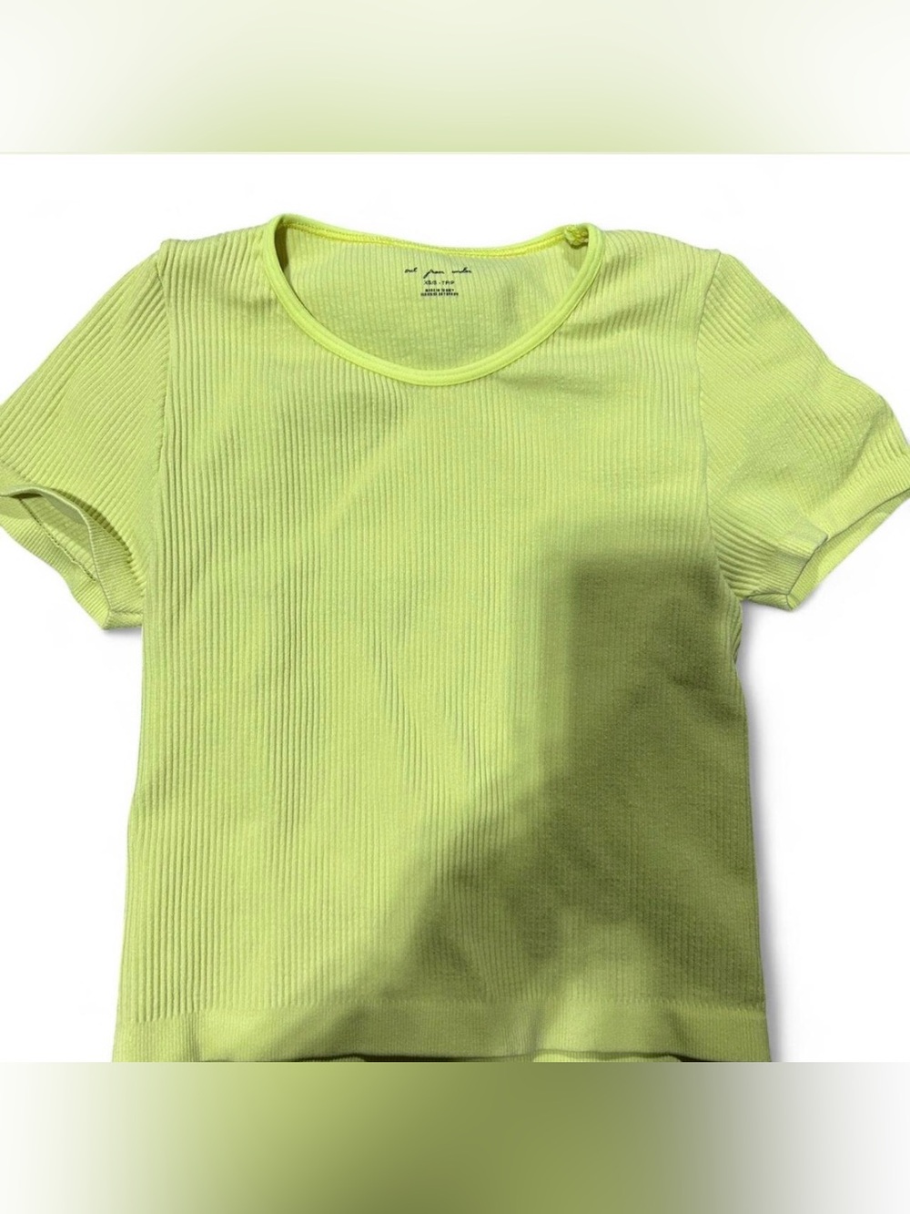 Urban Outfitters Neon Lime Ribbed Short Sleeve Top